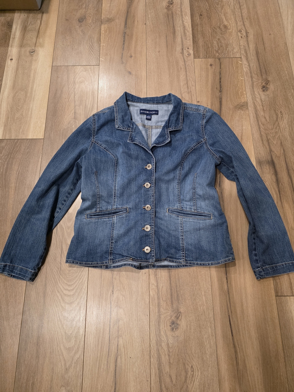Women's Dark Blue Denim Button-Front Jacket